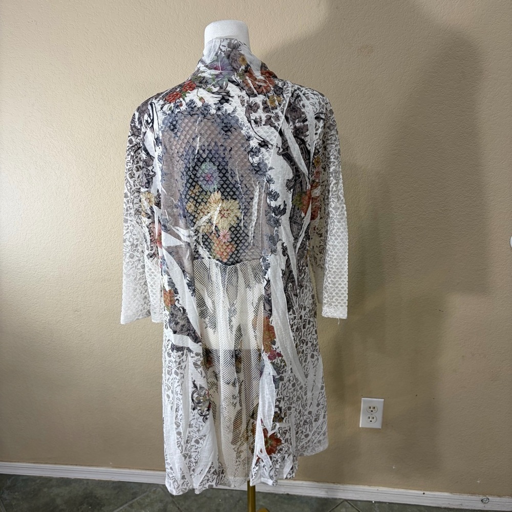Kamana Womens BOHO Multi color Open Front Mesh Sheer Cardigan/Top Sz L Fairycore - Picture 7 of 14